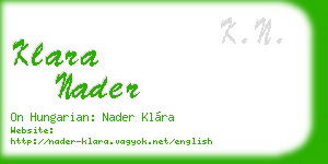 klara nader business card